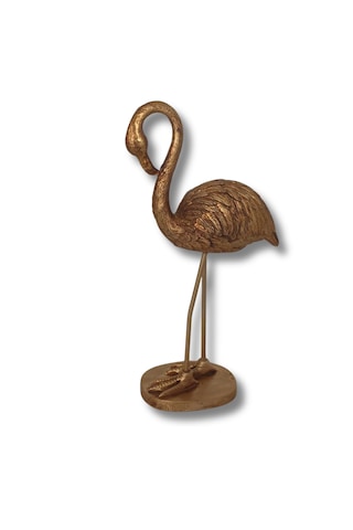 Flamingo Dekoratif Polyester Biblo Altın .