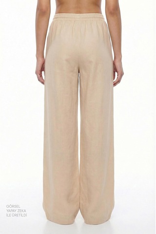 Penti Pastel Bej Linen Pantolon Pastel Bej