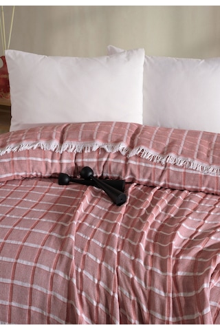Miracolo Home Kırmızı Müslin 4 Katlı Yatak Örtüsü Pike Tek Kişilik Pamuklu Pike 170x206