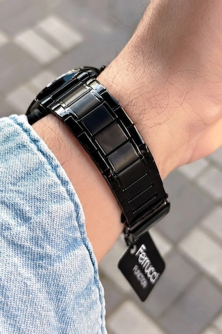 Ferrucci Fc-32520 Siyah Renk Fonksiyonları Aktif Çelik Erkek Kol Saati Kasa Çap 43mm