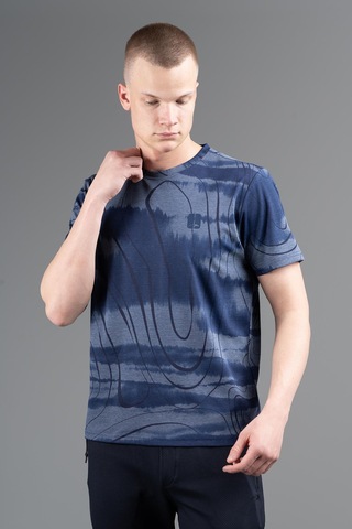 Maraton Regular Erkek Bisiklet Yaka Lacivertmelanj T-shirt Lacivert