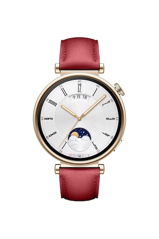 Huawei Watch Gt4 41mm İle Uyumlu Starlight Gold Metal Tokalı Deri Zarif Şık Kordon