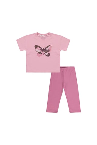 Civil Girls Kız Çocuk Kelebek Nakışlı 6-9 Yaş Takım - Pembe Pembe- Soft Pembe