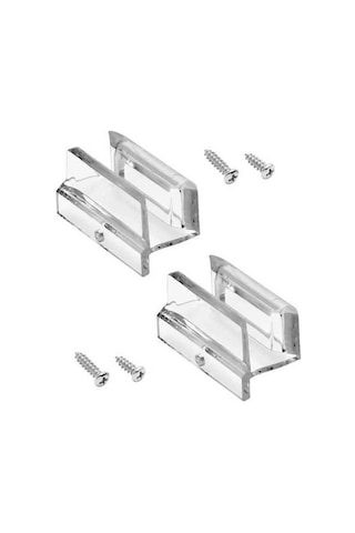 Besthome1 3/8 İnç Cam Duş Kapısı Akrilik Alt Ray, Vidalı Tamir Parçası - 2 Adet Diğer