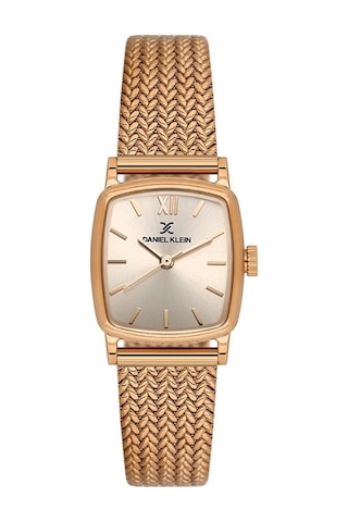 Danıel Kleın Dke.1.10979-5 Dikdörtgen Rose Gold Hasır Kordon Kadın Kol Saati Rose Gold