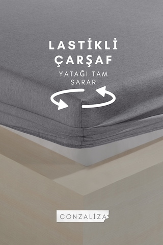 Conzaliza Tek Kişilik Lastikli Çarşaflı Nevresim Takımı Mürdüm-gri Çok Renkli