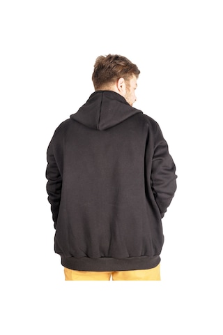 Mode Xl Erkek Sweatshirt Kapşonlu Zippered Basic 20543 Siyah 001
