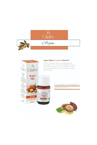 Clade's Argan Cilt Bakım Yağı 20 ML