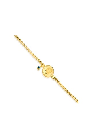 Ata Yarımlı Gözlü Altın Bileklik Güverse Zincir