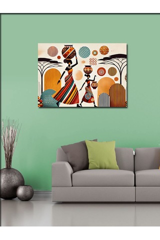 Kanvas Tablo Retro Afrikalı Kadın Tasarımı 50cmx70cm