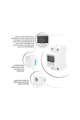 Trendooze 220v Tek Fazlı Lcd Elektrik Sayacı - Dın Ray, Gerçek Zamanlı Tüketim, Dayanıklı Abs