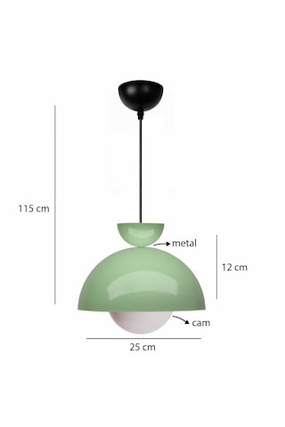 Homing Nuuq Camlı Metal Sarkıt 241339 Su Yeşili