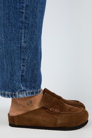 Manijero Ziva 2 Kadın Hakiki Deri Loafer Sabo Taba Terlik