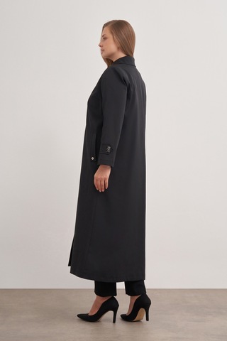 Aker 24aw07647112 Büyük Beden Trençkot 24aw07647112 002 Siyah Siyah