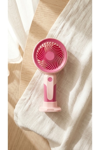 Mini El Fanı Şeker Pembesi Kompakt Tasarımlı, Usb Şarjlı Güçlü Taşınabilir Vantilatör Fan-pl106