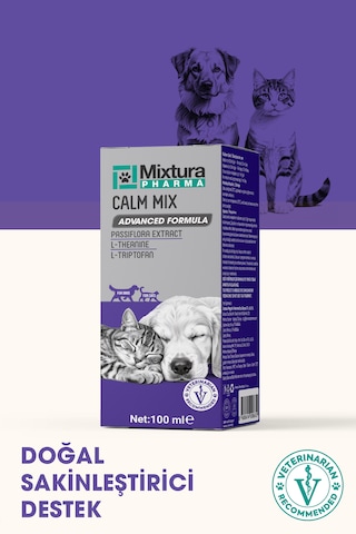 Mixtura Pharma Calm Mix Kedi Ve Köpek Sakinleştirmeye Vemaya Yardımcı Sıvı