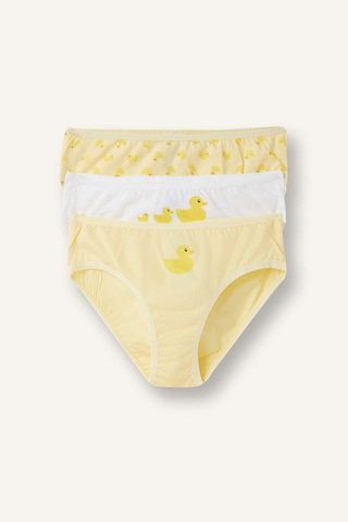 Defacto Desenli Penye 3lü Slip Külot Kız Çocuk H6338a826smyl83 Sarı-yl83