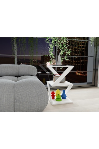 Bubon Yan Sehpa Beyaz-beyaz