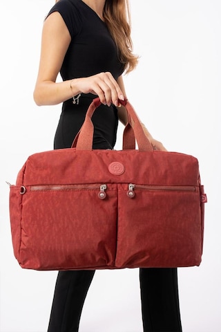 Seyehat Spor Çantası Kabin Boy Valiz 45 35 Cm Omuz Ve Çapraz Askılı Hafif Klinkır Çanta Su İtici Kiremit