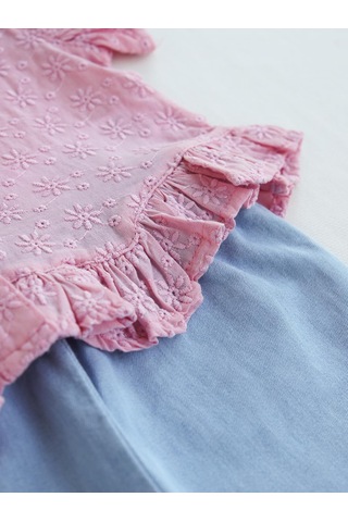 Civil Baby Fistolu Fırfırlı 6-18 Ay Gömlek - Pembe Soft Pembe