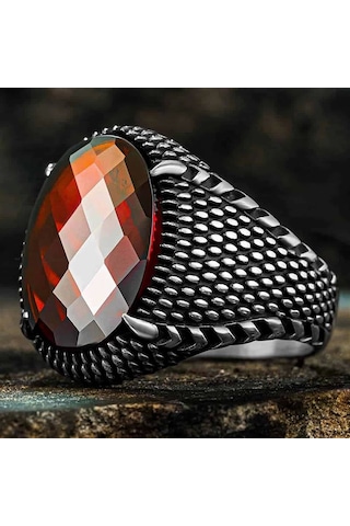 Zirkon Taşlı Pençe Tırnaklı Gümüş Yüzük Gümüş