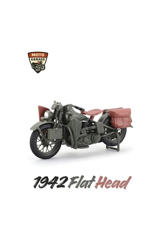 Maisto 1:18 Harley-davidson Klasik İkili Set - 1948 Panhead & 1942 Flathead Military Koleksiyonluk