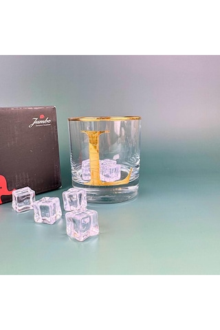 Perlotus L Harfli Gold Altın Yaldızlı Viski Kadeh Bardak Jumbo Serisi Altın