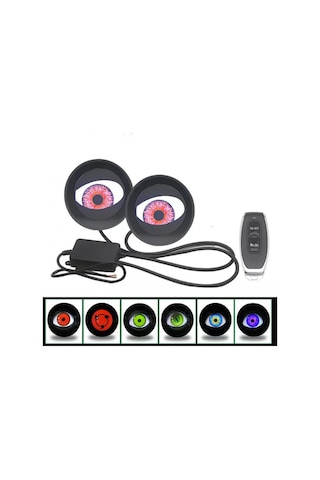 Vkemall Araba Led Lens Farı - Şeytan Gözü Hawk Eye, Siyah, Evrensel Uyumlu, 12v, Düz Tip, Plastik Malzeme