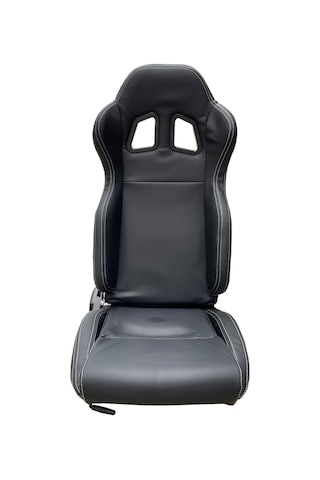 Spor Koltuk Deri Siyah Beyaz Dikişli 1 Takım 2 Adet