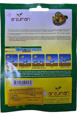 Arzuman Bal Kabağı Tohumu 10 Gr