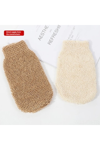 Folinda Büyük Boy 22x11cm İki Yönlü Kaba Kuru Cilt Temizleyici, Kalın Ve Dayanıklı, Köpük Oluşturucu, Vücut Peelingi Ve Gövde Aşınması İçin Sarı Keten Banyo Eldiveni - Toptan Satış Diğer