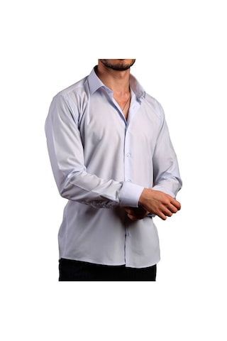 Dicotto Açık Mavi Dar Kesim Slim Fit Uzun Kol Düz Renk Erkek Gömlek - 151-3 001