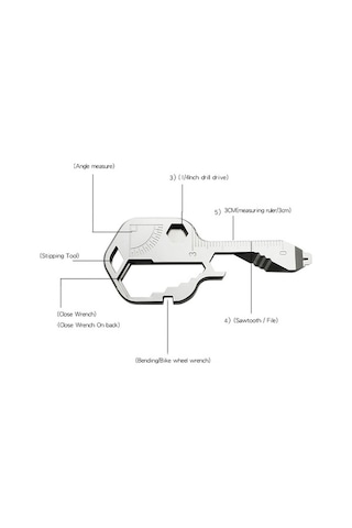 Didadodo Çok Fonksiyonlu Anahtarlık Paslanmaz Çelik Anahtar Aracı Şişe Açacağı Tornavida Kordon K Aracı Açacak & Tirbuşon 46465780 Gümüş