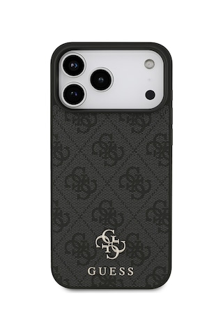 Apple iPhone Uyumlu 18 Pro Max Kılıf Guess Lisanslı M-safe Şarj Özellikli Small 4g Classic Kapak Siyah