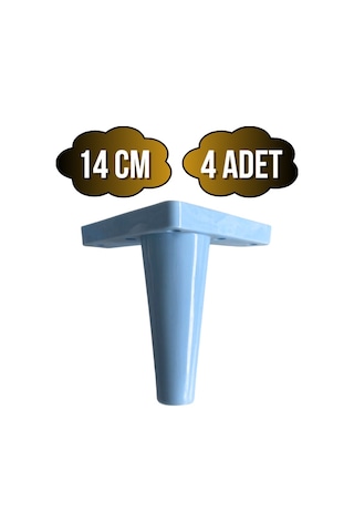 Rüzgar Plastik 14cm Ayak Mobilya Masa Ve Dolap Ayağı 14cm Mavi 4 Adet Mavi