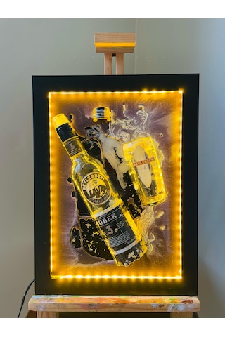 Led Işıklı Epoksi Tablo Beylerbeyi Rakı Şık Tasarım