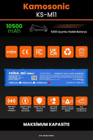 Kamosonic Ks-M11 / 36v 10500mAh Elektrikli Scooter Bataryası