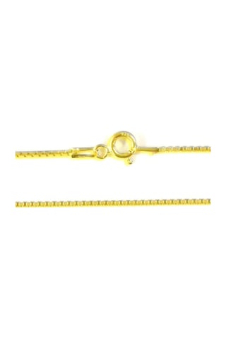 Omar Silver Unisex Küp 1 Mm Gümüş Kolye Gold Altın Kaplama Zincir