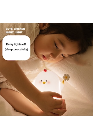 Wezone Yatak Odası Yumuşak Işık Bebek Besleme Göz Koruyucu Şarj Edilebilir Gece Lambası - Tek Dokunuşta Açılır, Üç Seviye Işık, Gecikmeli Kapatma, 1200mah Pil Beyaz