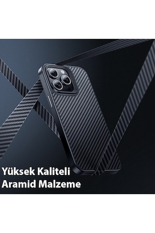 Hoco Apple Uyumlu iPhone 15 Pro Max As7 Kevlar Kılıf Manyetik Magsafeli Kılıf