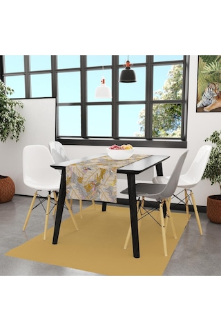 Autumn Leaves Runner, 140x45cm İnce Keten, Uluslararası Yıkama Ve Solmama Sertifikası Çok Renkli