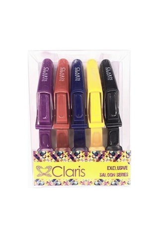 Claris C-32201 Renkli Yarasa Saç Pensi  5'li