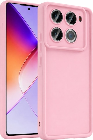 İnfinix Note40pro 4g/5g Ve Note40pro+ 5g Uyumlu Kamera Çıkıntılı Mat Silikon Telefon Kılıfı Pembe