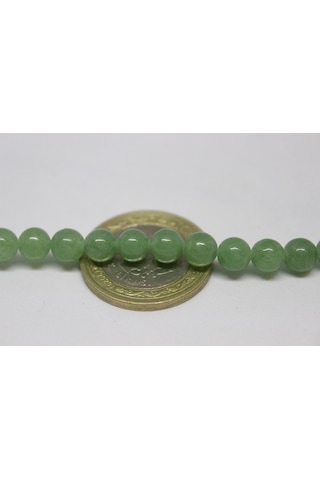 Aventurin Taşı Yarım Dizi 6 MM 18 CM Beyaz