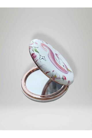 Unıcorn Temalı Çift Taraflı Yuvarlak Cep Çanta Makyaj El Aynası 7cm Çap Kod:28