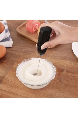 Elmpaly Siyah Paslanmaz Çırpıcı Taşınabilir Şarjlı 3ü1 Arada Mini Çırpıcı Süt Köpürtücü Diğer