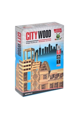 Woodoy City Wood Ahşap Bloklar 100 Parça