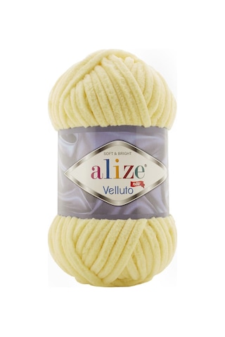 Alize Velluto 13 Açık Sarı Kadife El Örgü İpi