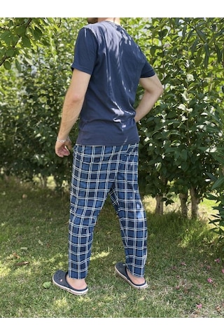 Erkek %100 Pamuk Cepsiz Beli Lastikli Pijama Altı Eşofman