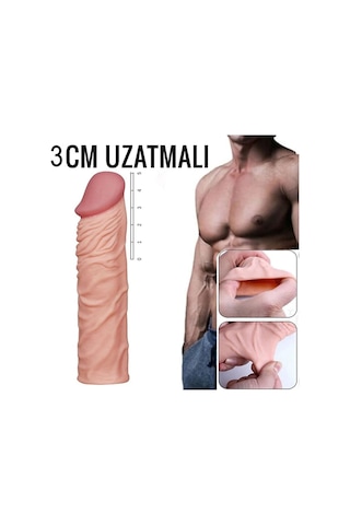 Hızlı Express Lovetoy X-Tender 3 CM Dolgulu Realistik Uzatmalı Penis Kılıfı